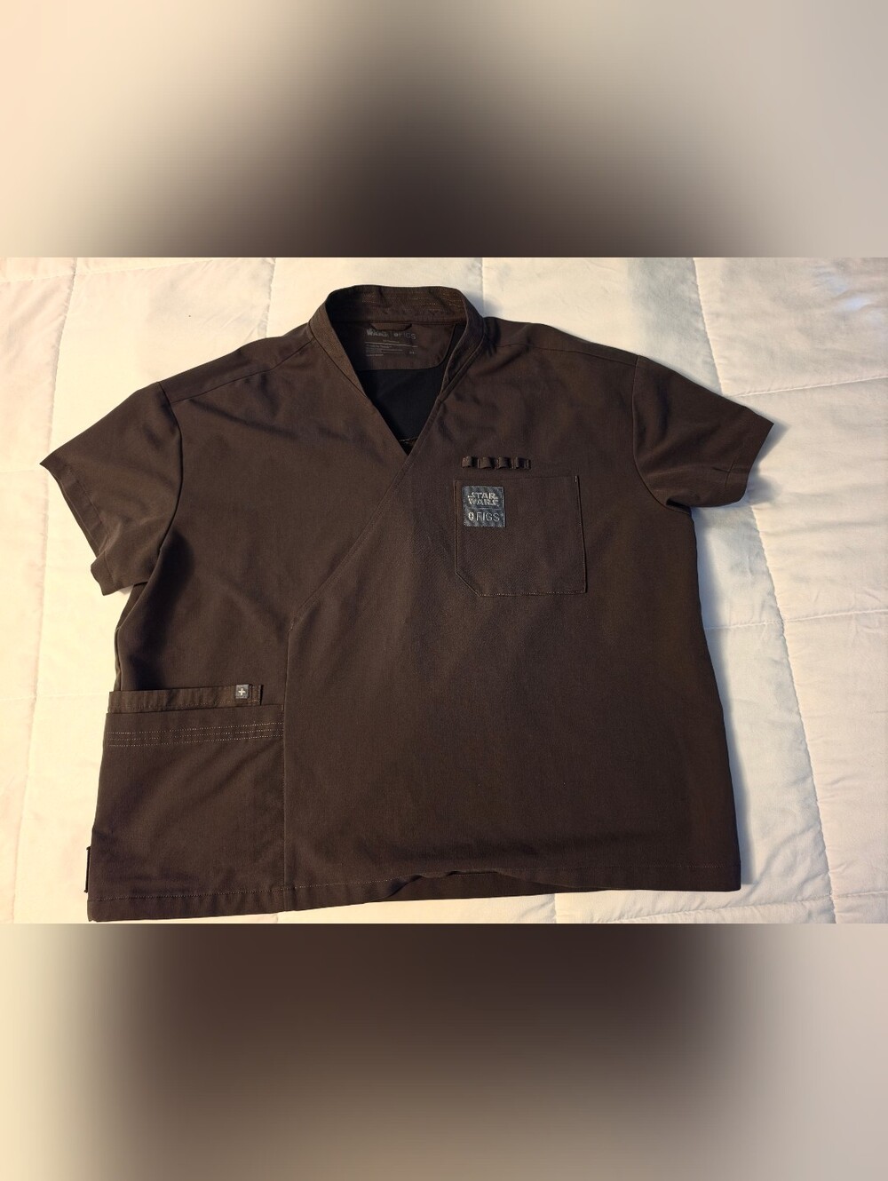 Figs Star Wars Scrub Top in Dark Brown